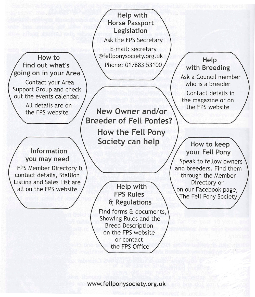 Diagam of help locations for pony owners